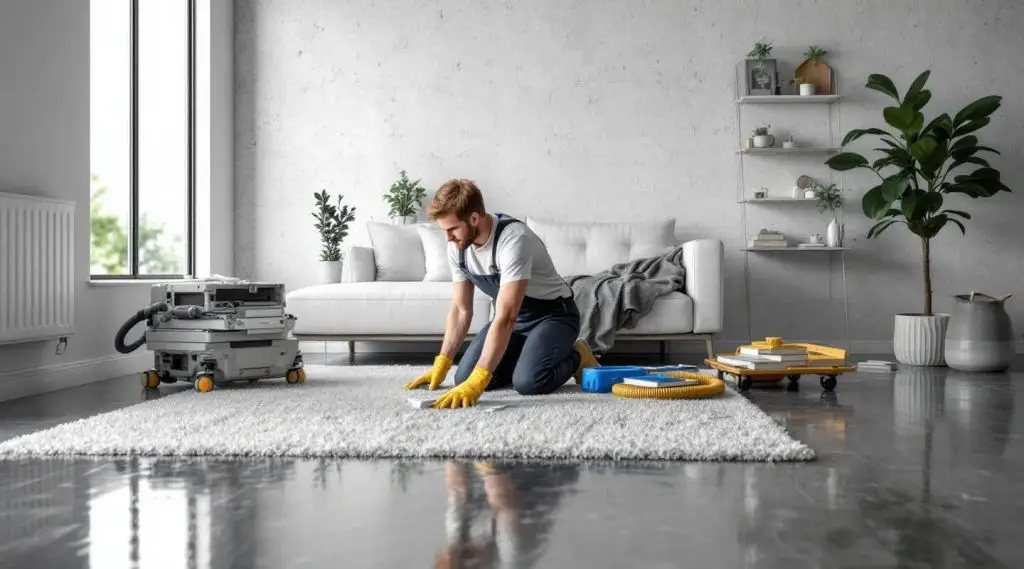 Professional technicians performing water extraction in a Cincinnati residence.